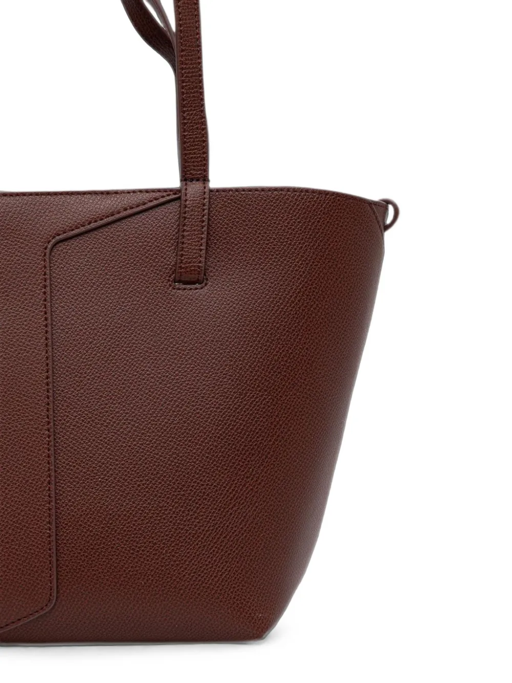 Emporio Armani Leren shopper Bruin