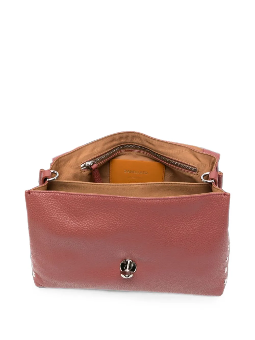 Zanellato Postina Daily leren shopper met studs Rood