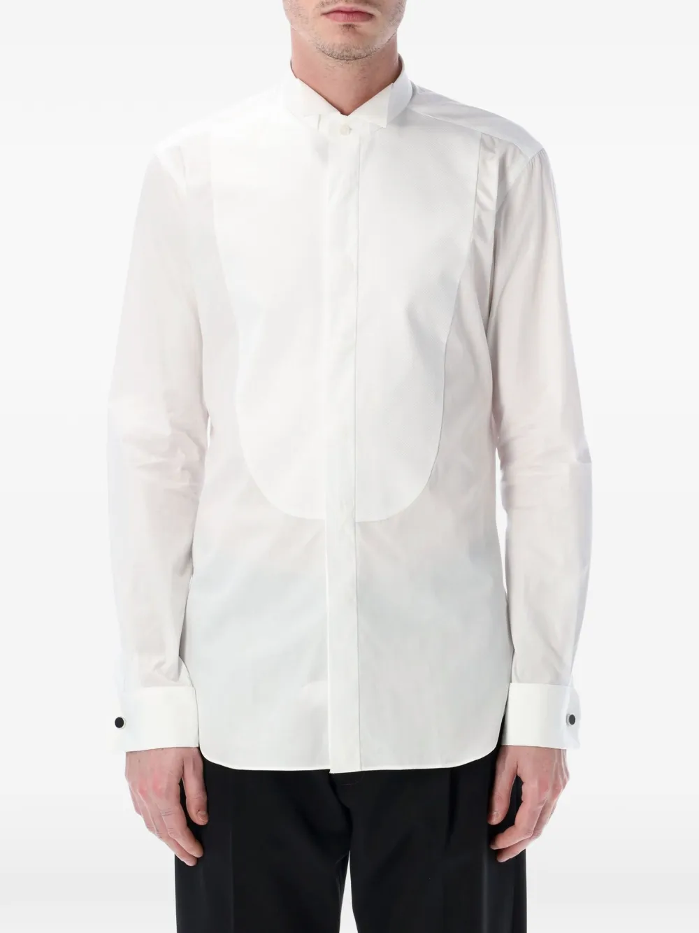 Xacus bib-panel cotton shirt