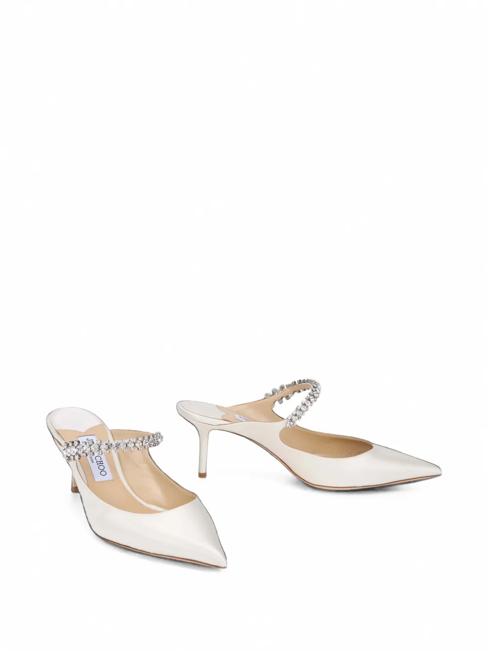 Jimmy Choo Bing crystal-embellished pointed sandals Beige