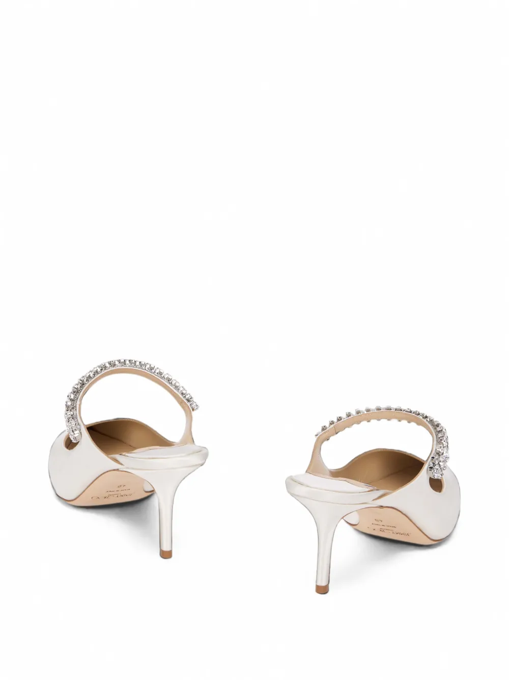 Jimmy Choo Bing crystal-embellished pointed sandals Beige