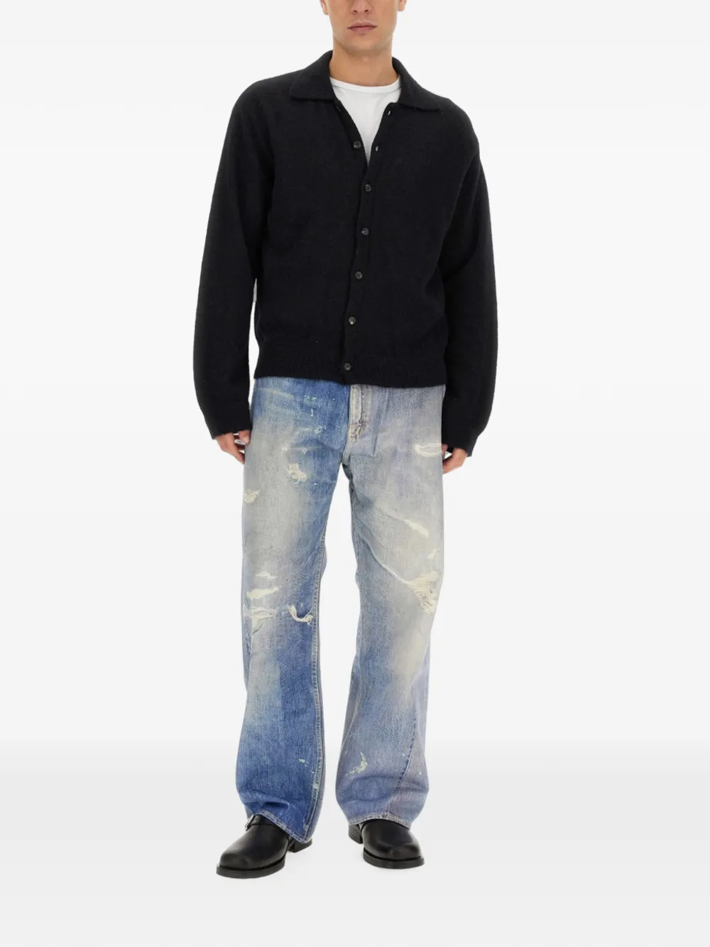 OUR LEGACY Button-up poloshirt Zwart