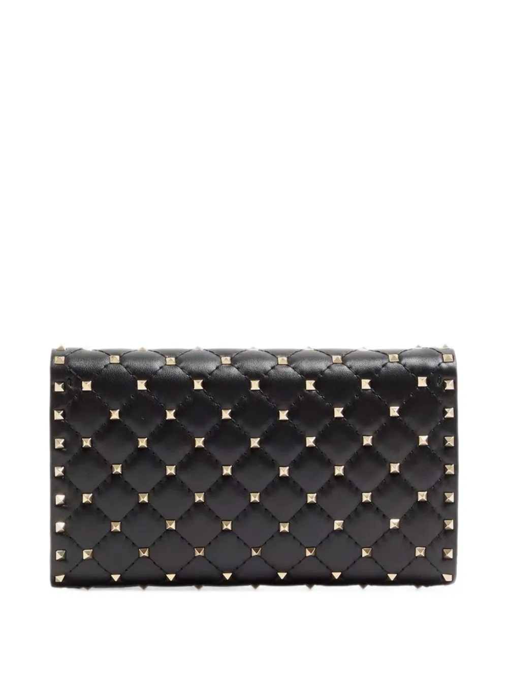 Valentino Garavani Rockstud spike nappa leather crossbody clutch bag Zwart