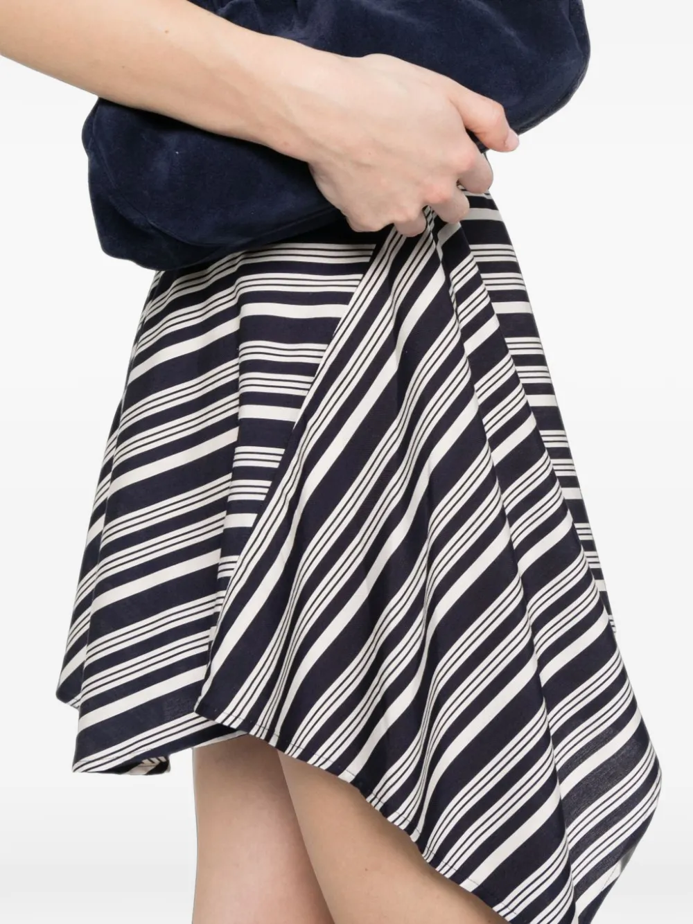 IRO Unya asymmetrisch gestreepte mini-jurk Blauw