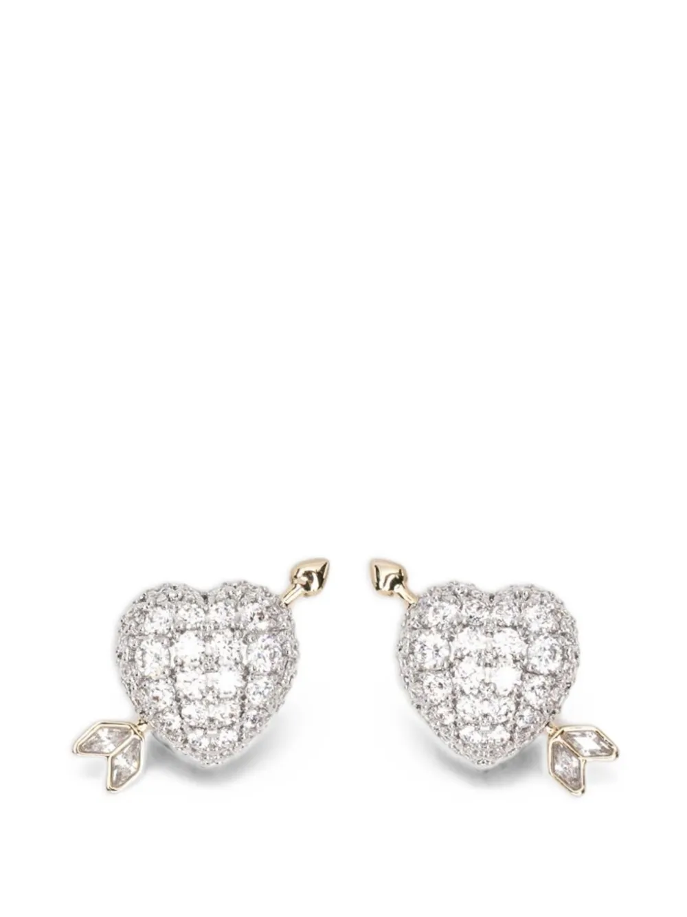 Swarovski Idyllia crystal-embellished heart-motif earrings