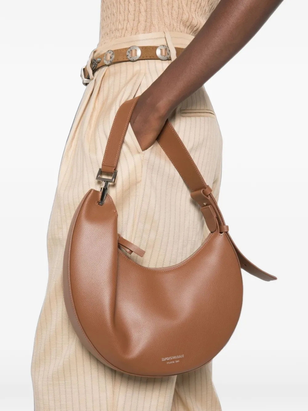 Emporio Armani leather tote bag Bruin