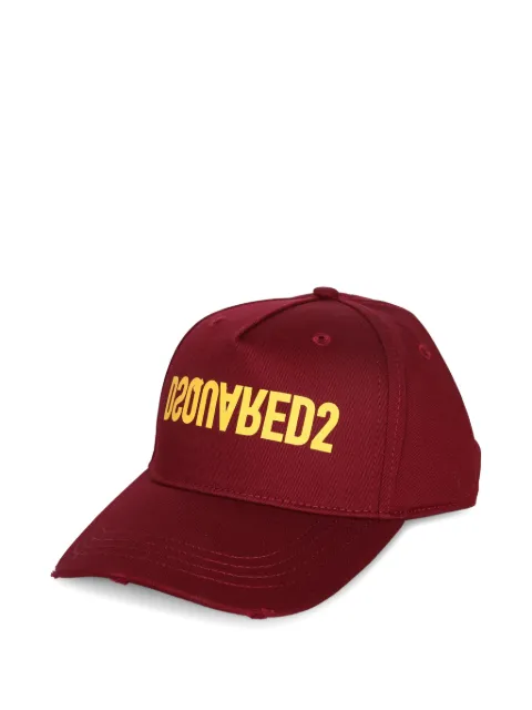 DSQUARED2 logo-print distressed baseball cap