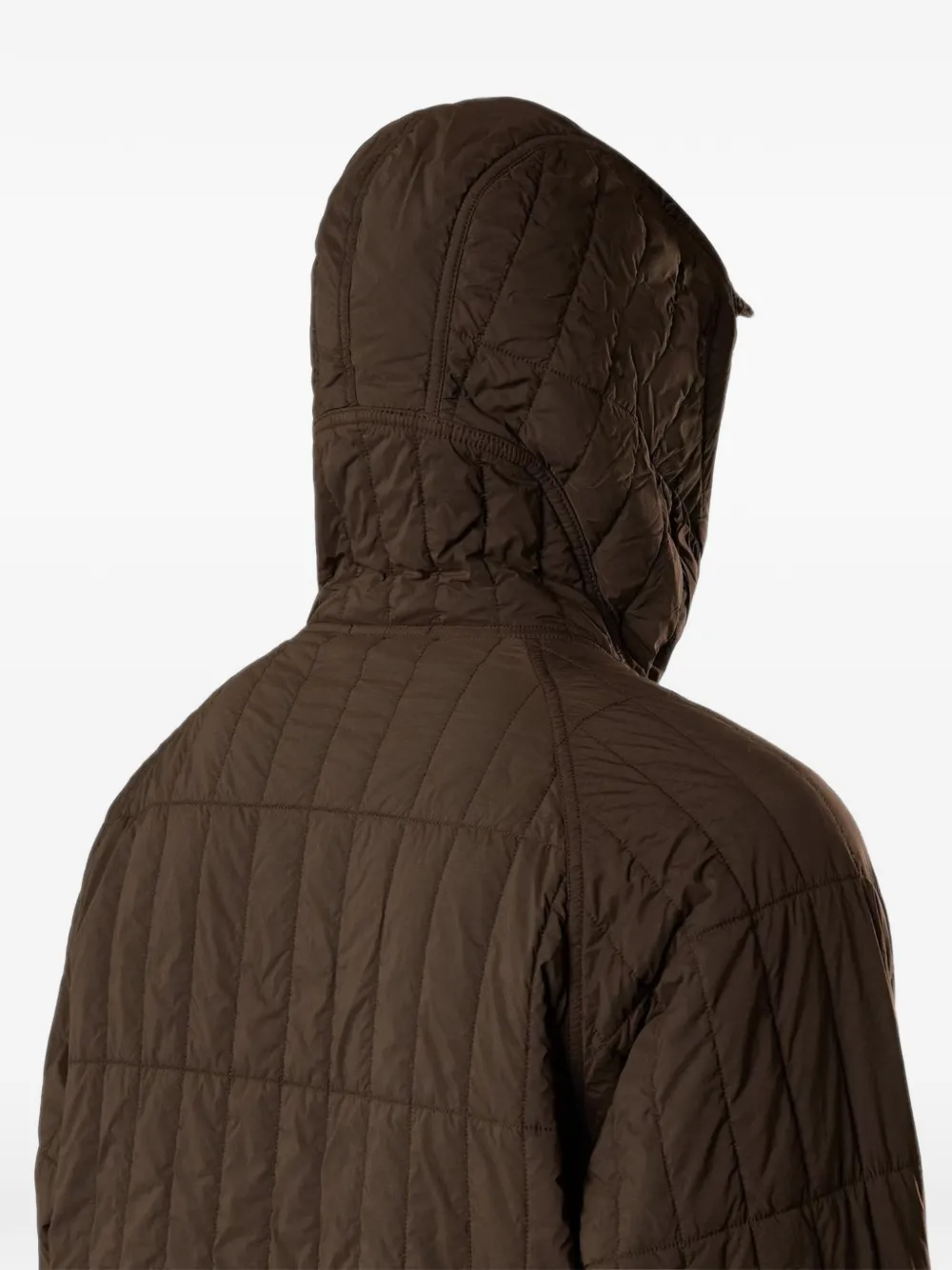 Stone Island 4100015 ultralicht nylon gewatteerd jack Bruin