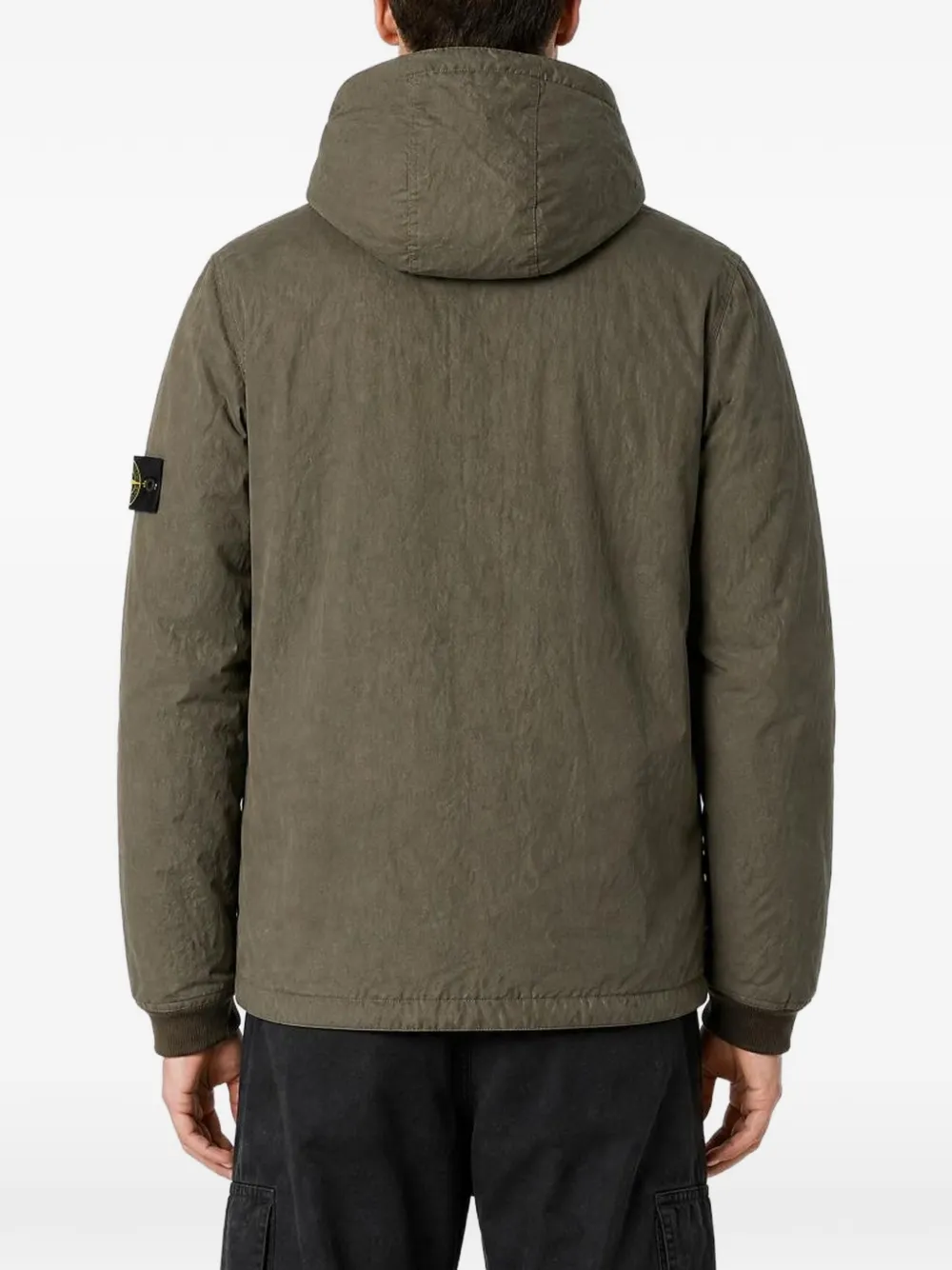 Stone Island quilted hooded jacket Groen