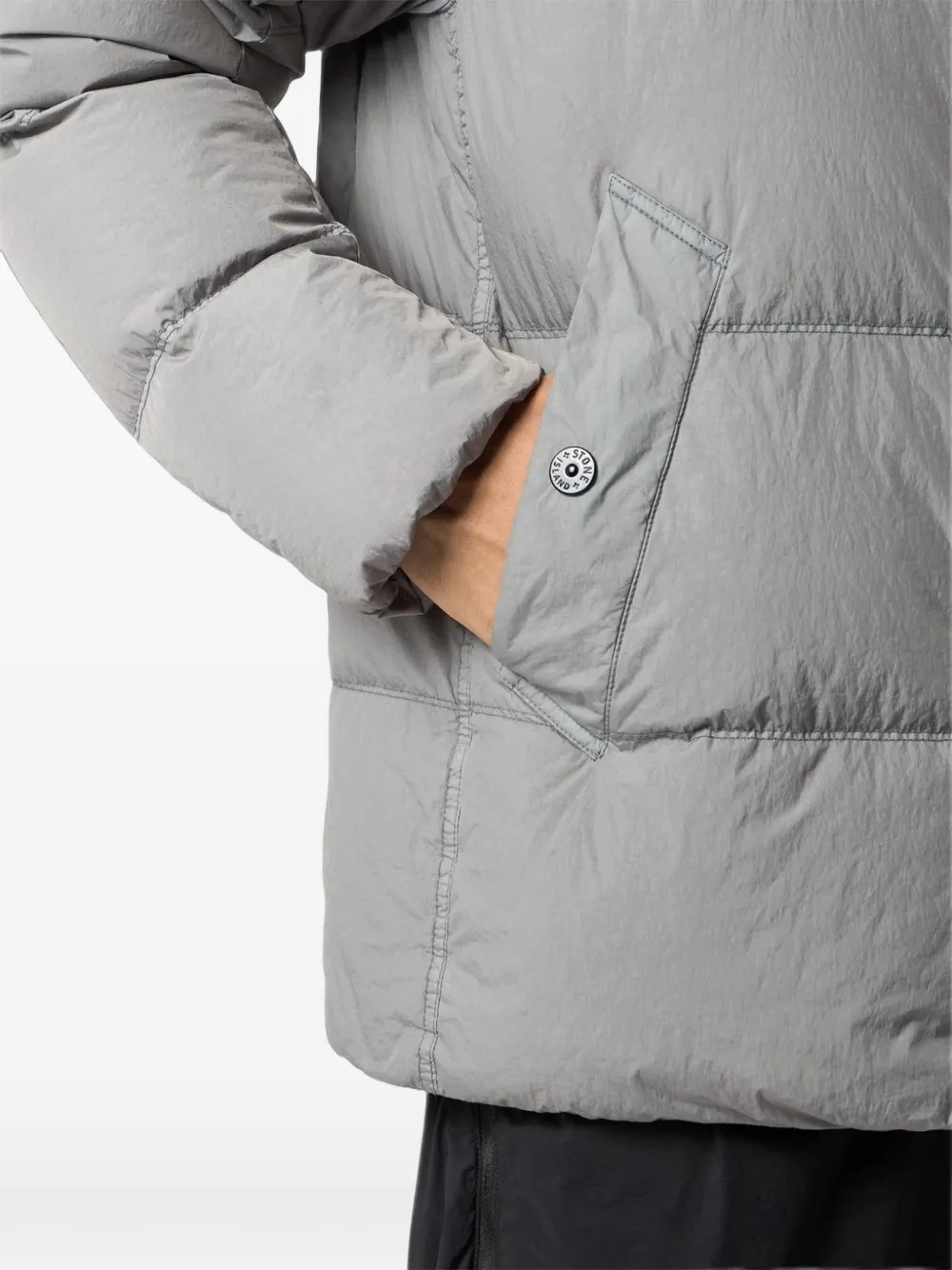 Stone Island 4100037 Reps NY jack met gekreukt effect Grijs
