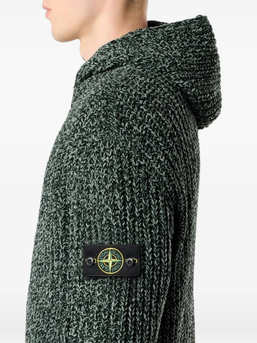 Stone Island 5100065 mouliné cotton chenille jumper Groen
