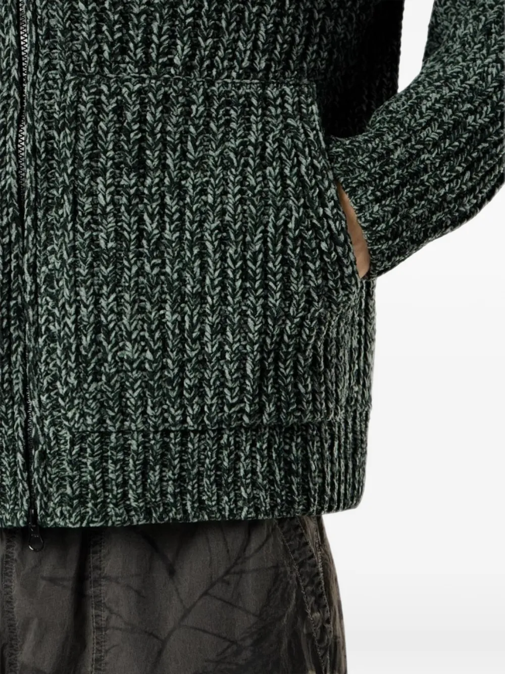 Stone Island 5100065 mouliné cotton chenille jumper Groen