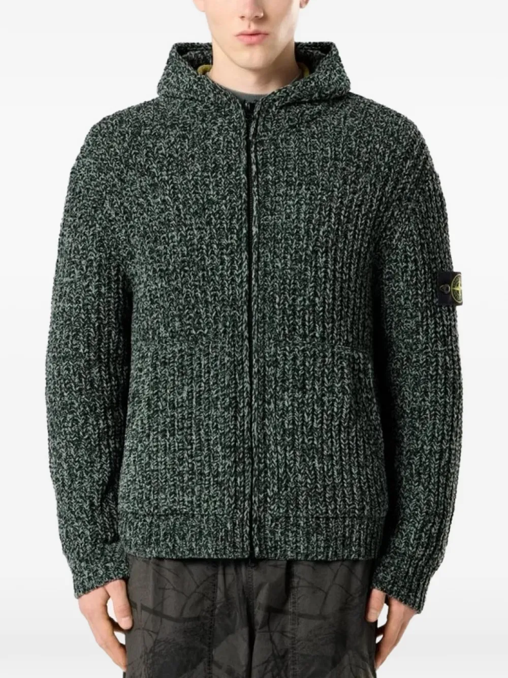 Stone Island 5100065 mouliné cotton chenille jumper Groen