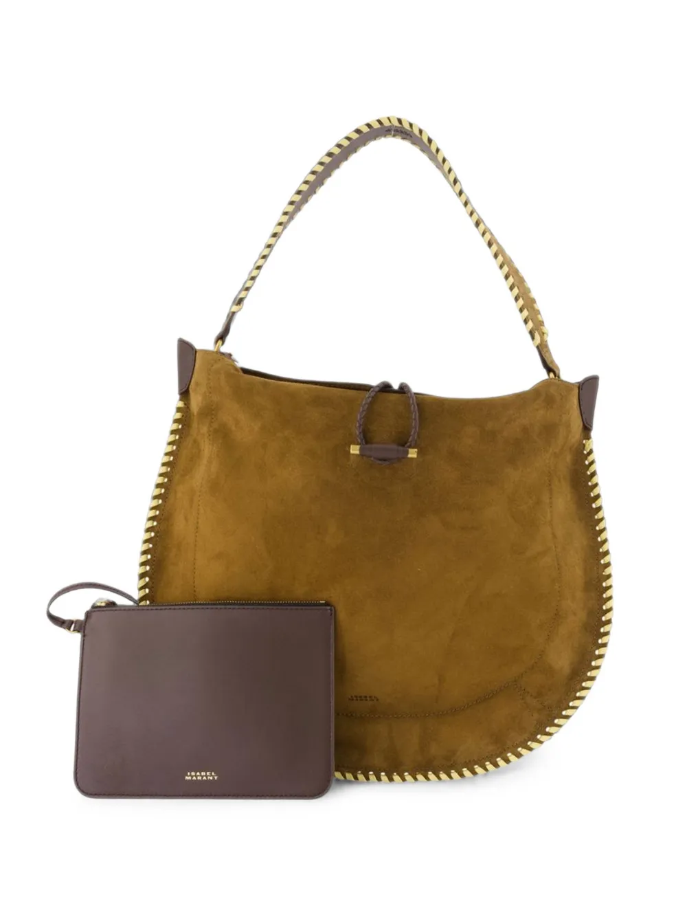 ISABEL MARANT Oskan Soft whipstitch shoulder bag - Marrone