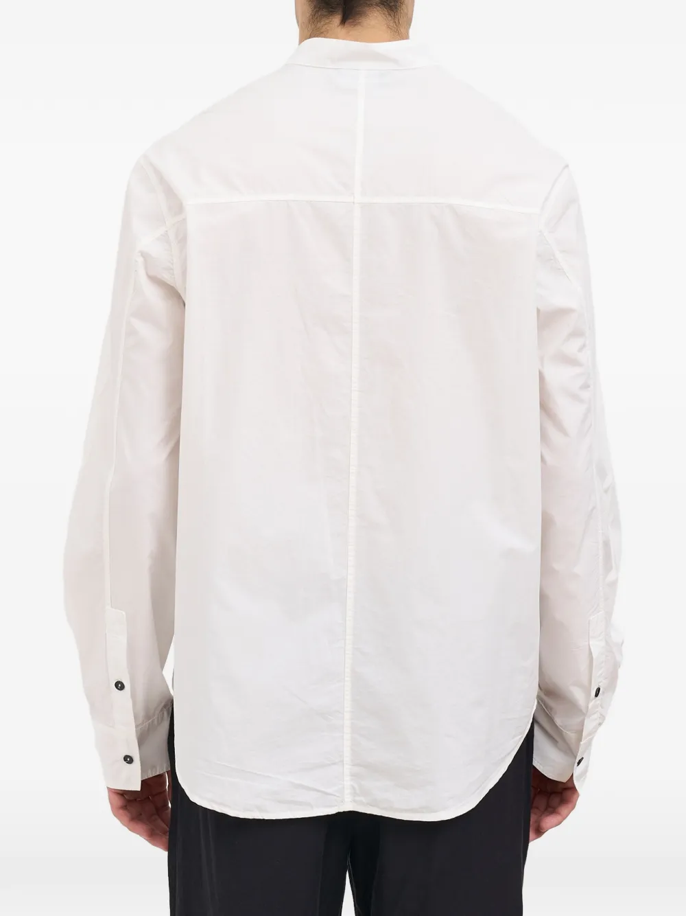 Andrea Ya'aqov mock-neck chest-pocket shirt Wit