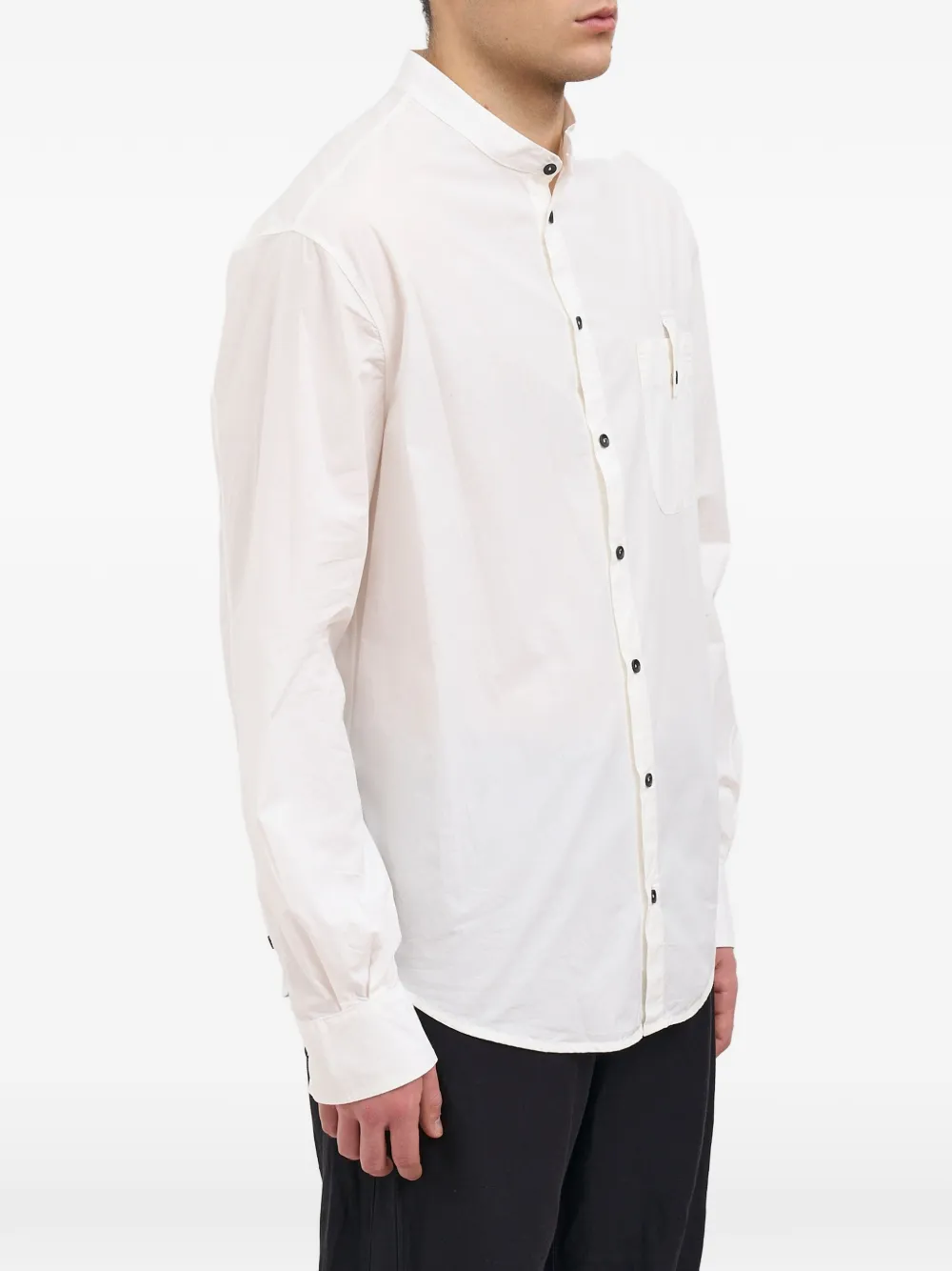 Andrea Ya'aqov mock-neck chest-pocket shirt Wit