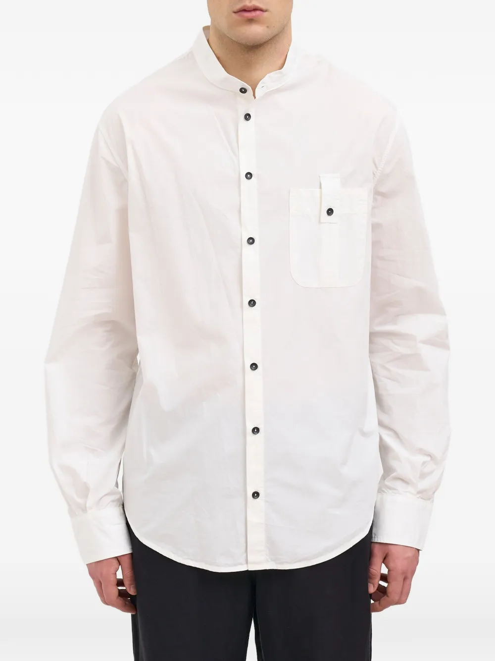 Andrea Ya'aqov mock-neck chest-pocket shirt