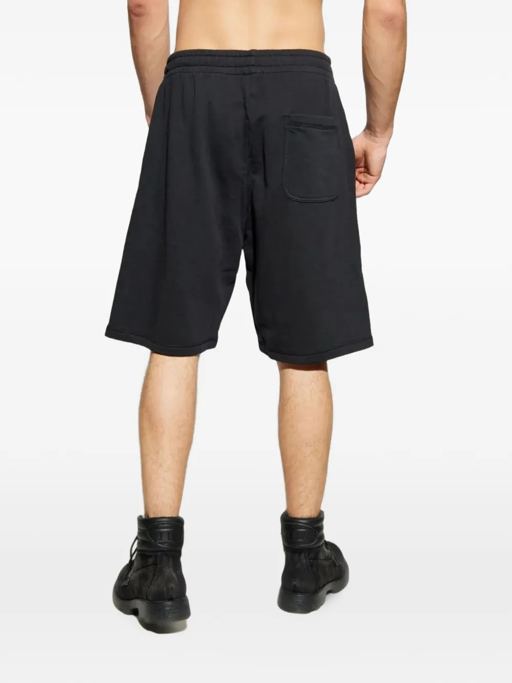 Diesel fleece shorts with metallic Oval D Zwart