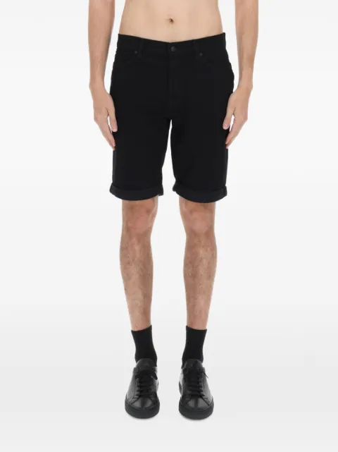 HUGO tapered-fit shorts in black stretch-denim