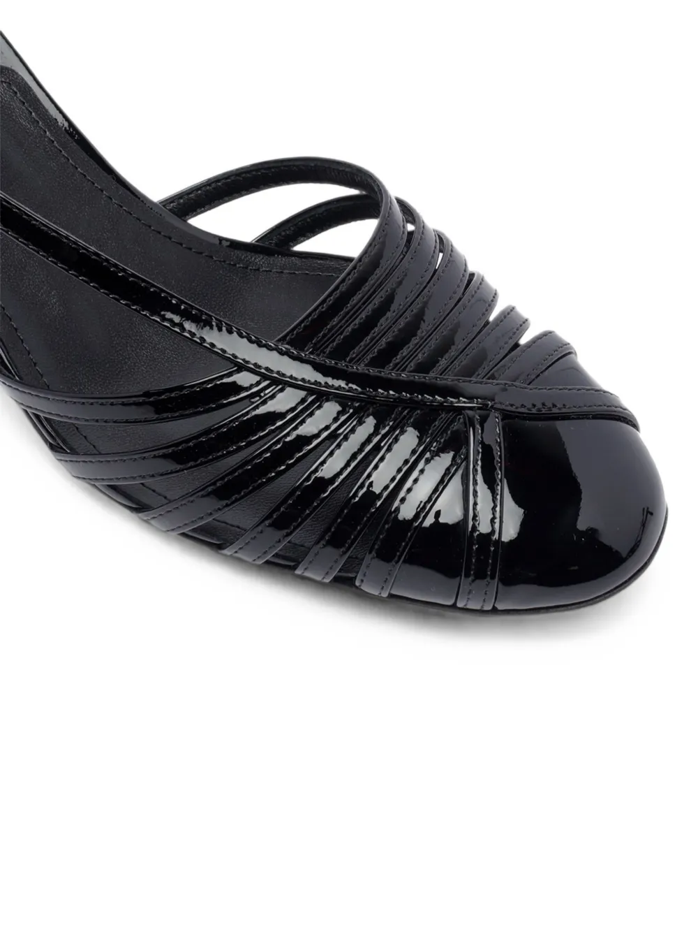 Ferragamo strappy patent-finish pumps Zwart