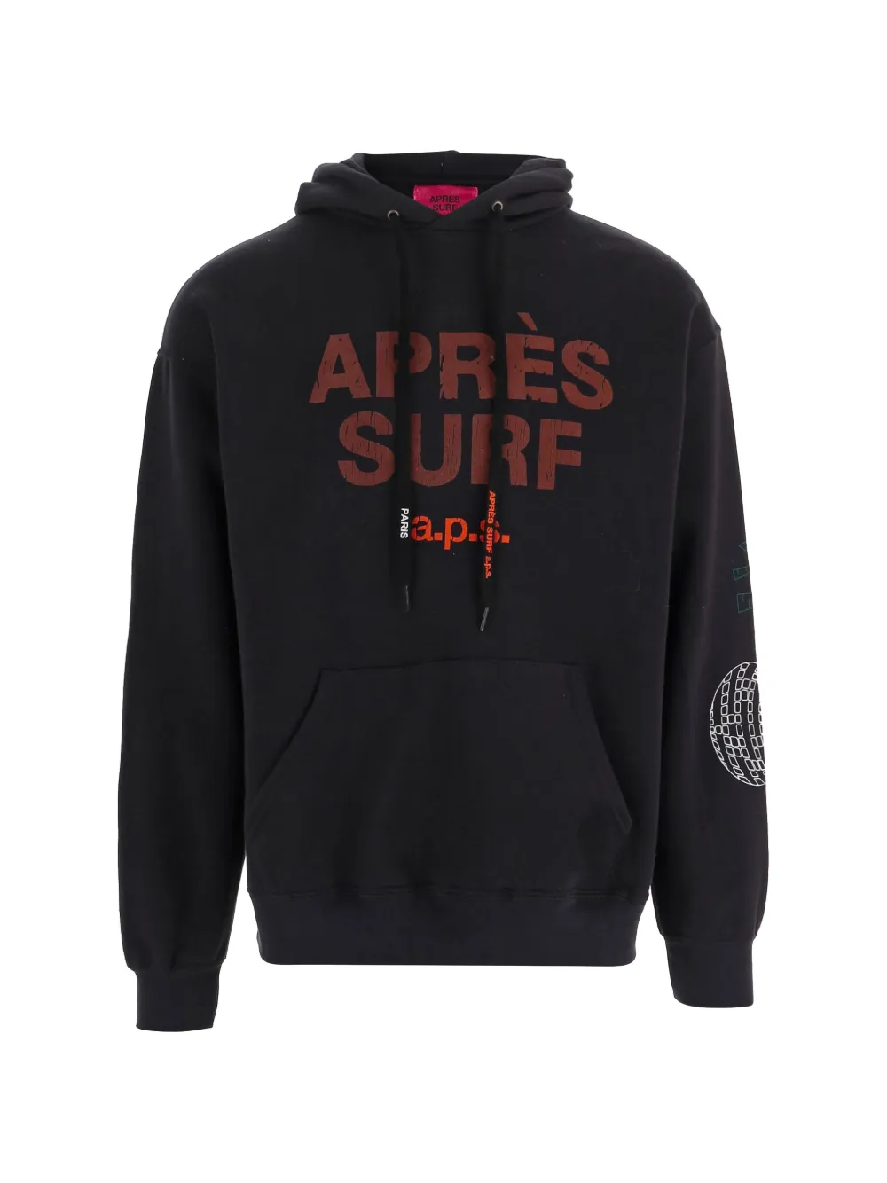 Après Surf logo-print graphic-back hoodie - Black