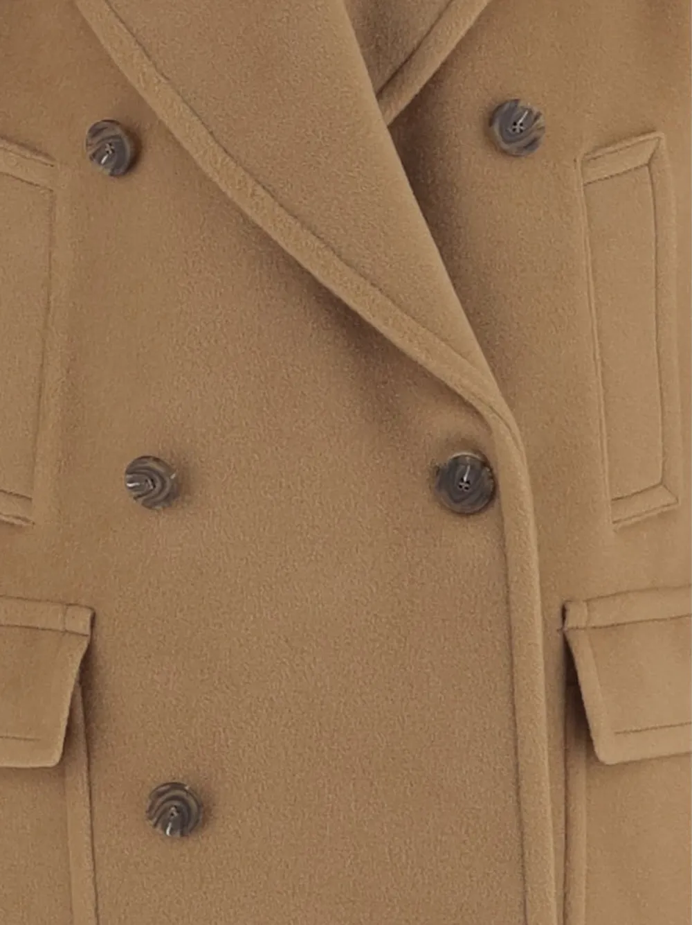Tagliatore Wollen jas met dubbele rij knopen Beige