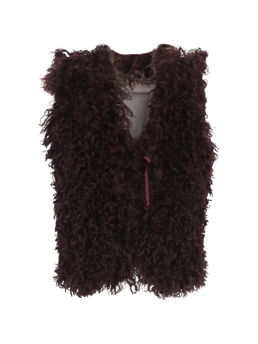 Babe And Tess faux-shearling sleeveless jacket - Violet