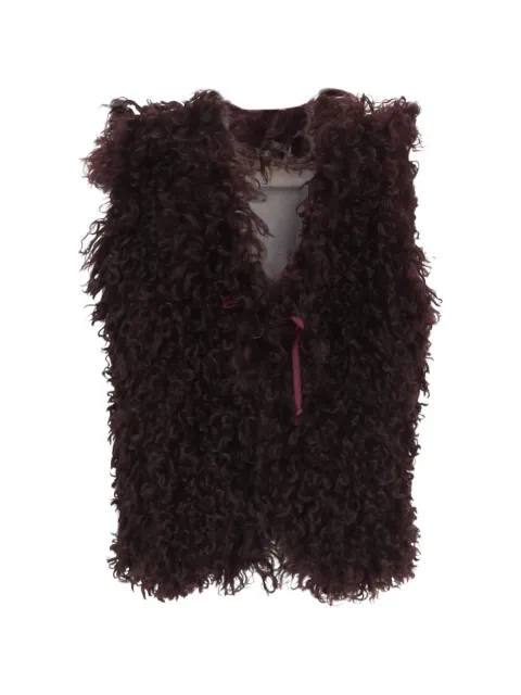Babe And Tess faux-shearling sleeveless jacket