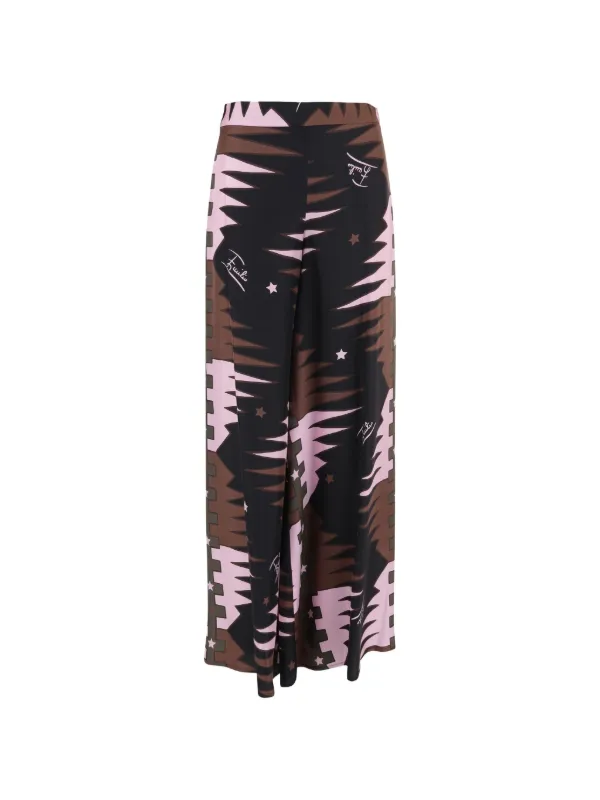 Pucci Iride-print Silk Palazzo Pants in Black