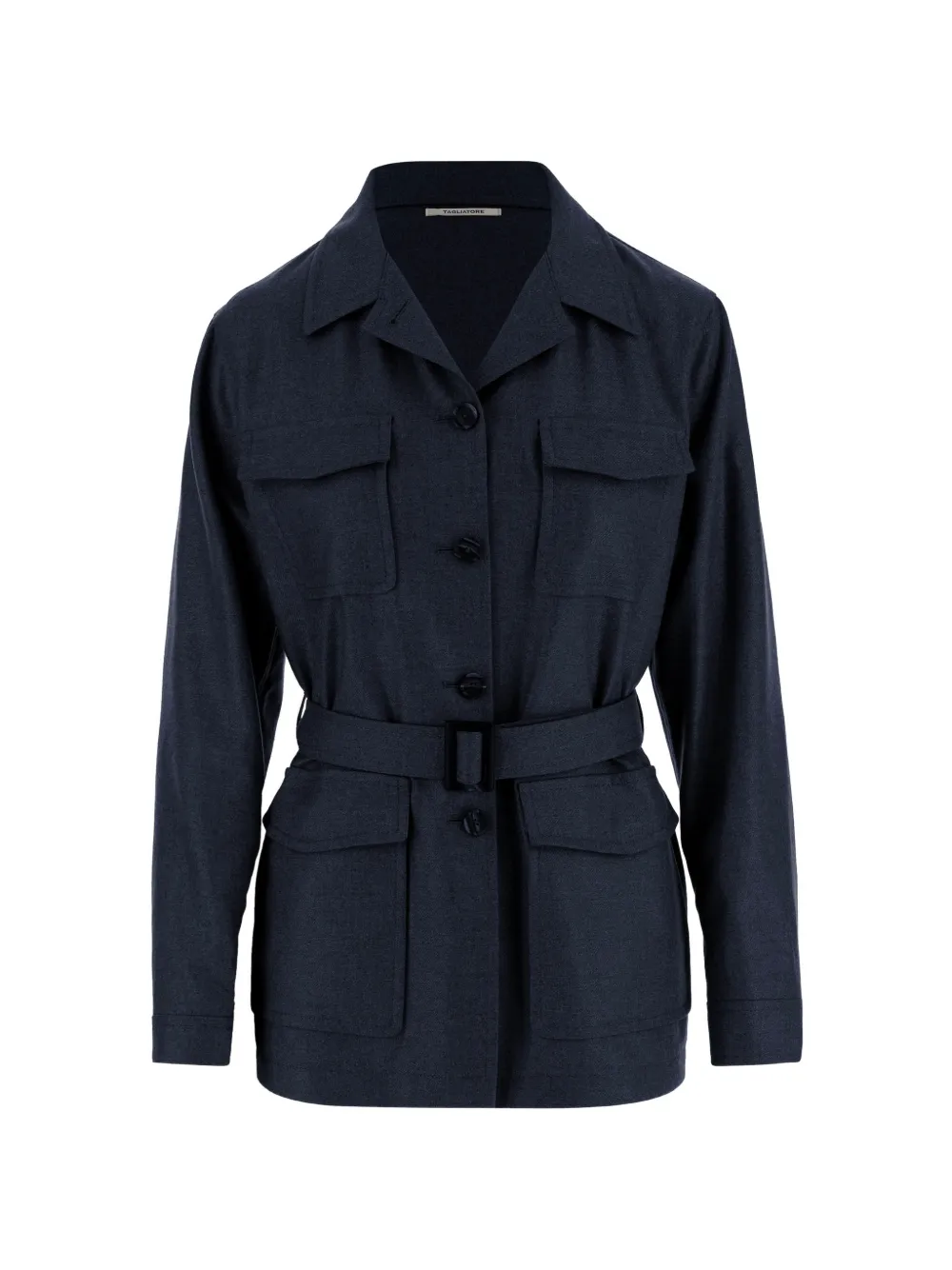 Tagliatore belted button-up jacket Blauw