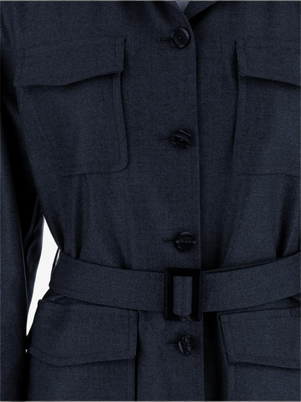 Tagliatore belted button-up jacket Blauw