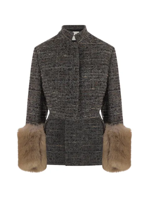 DARKPARK faux-fur trim tweed coat