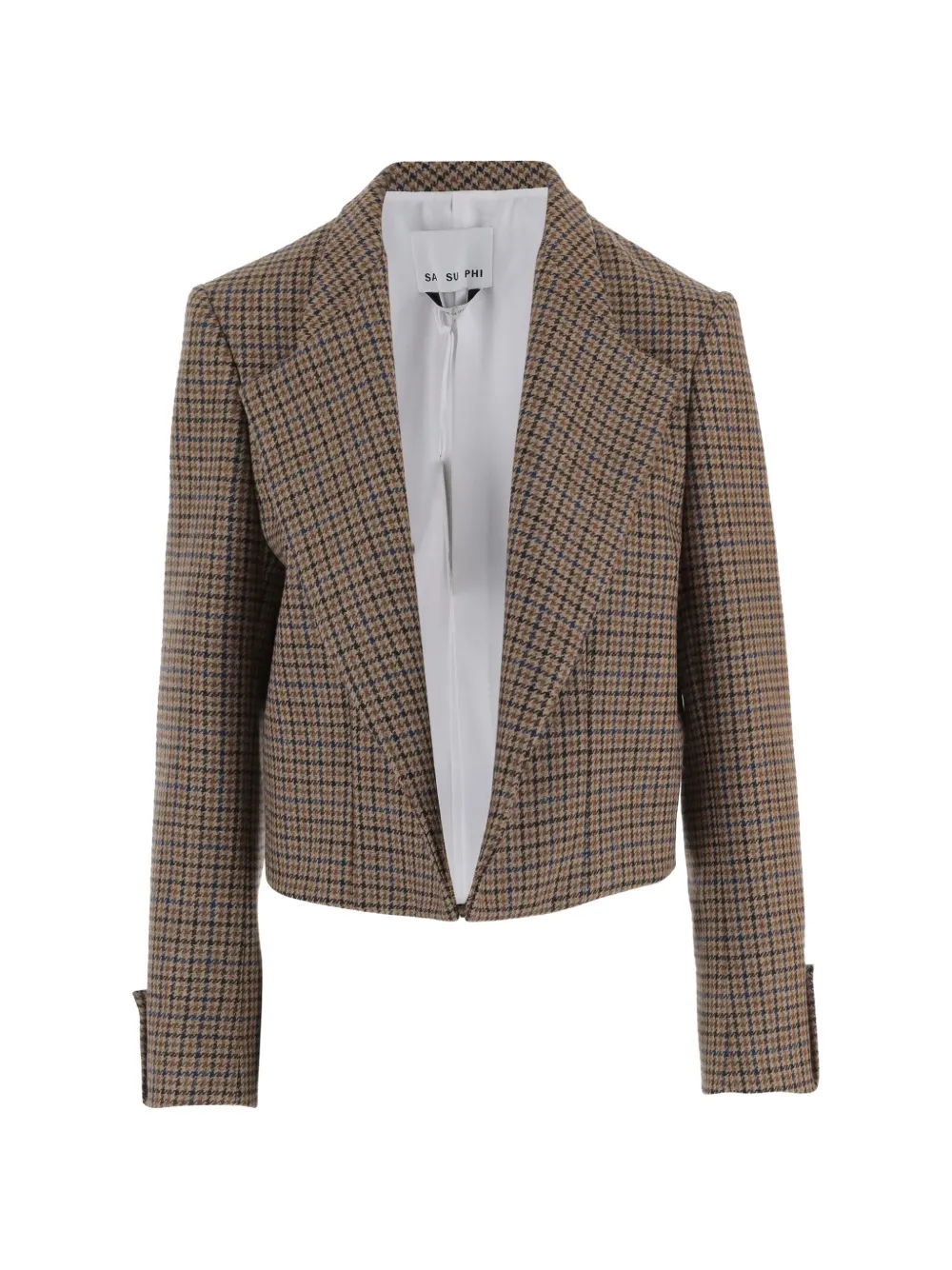 Sa Su Phi Lauren Checked Wool Jacket In Brown