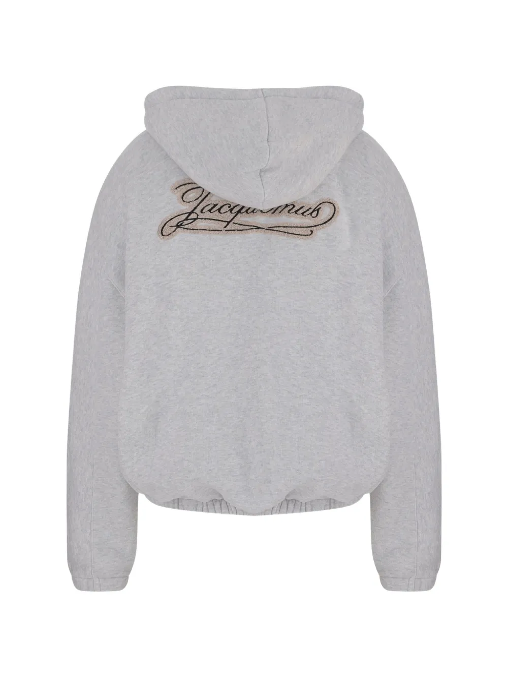 Jacquemus logo-embroidered zip-up hoodie Grijs