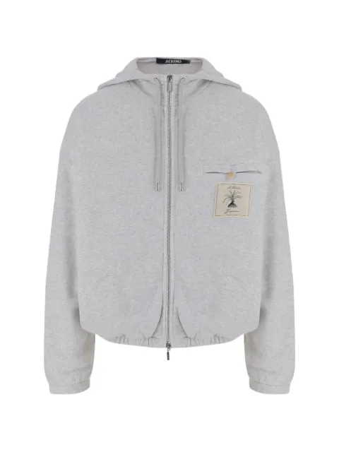 Jacquemus logo-embroidered zip-up hoodie