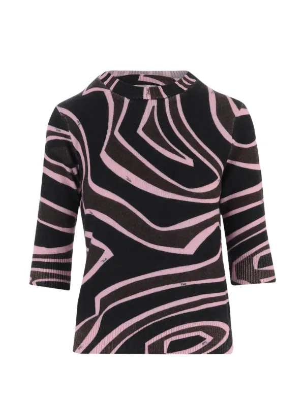 Pucci Labyrinth-print Cut-out Sweater in Black