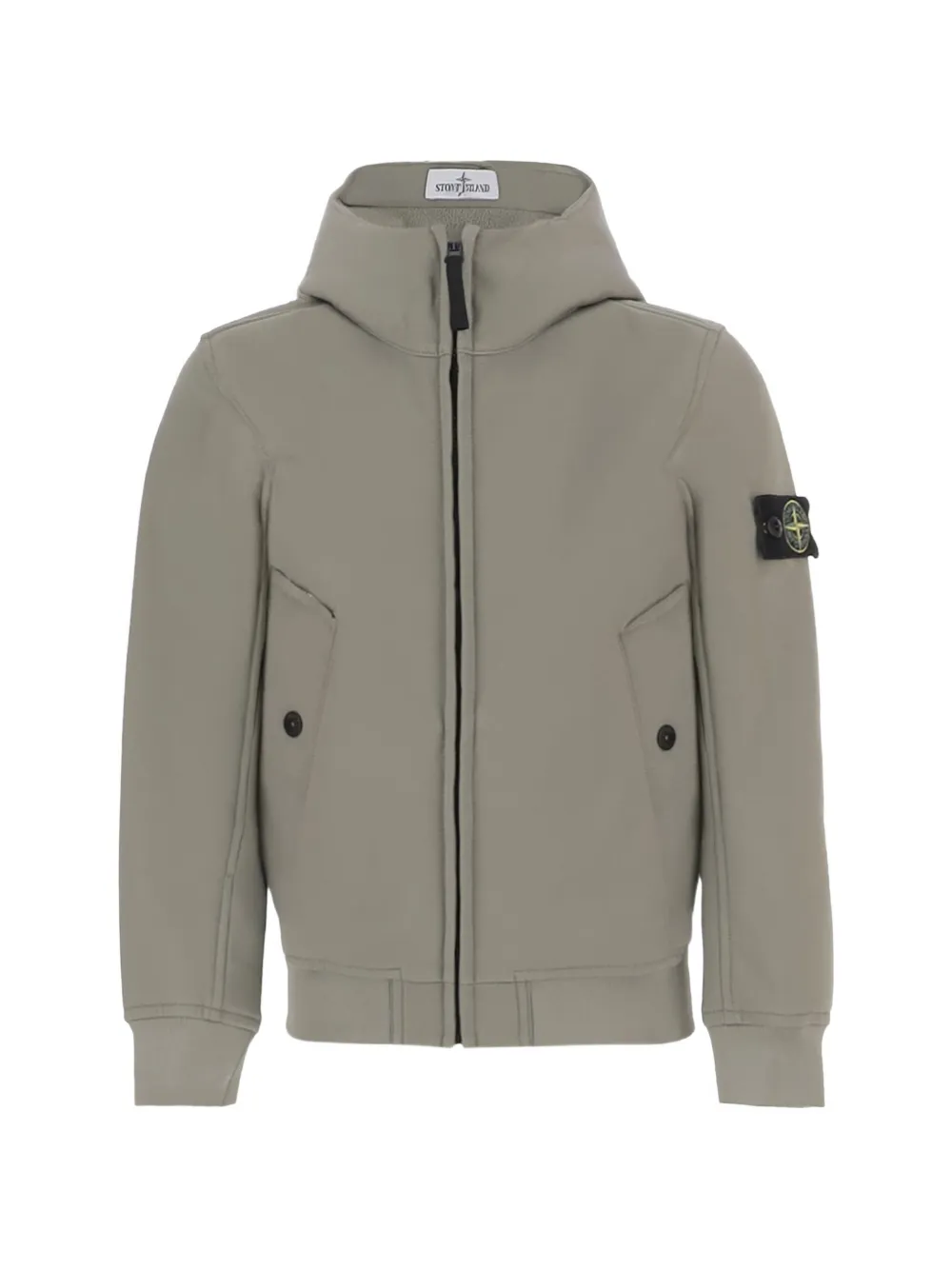 Stone Island Junior logo-patch hooded jacket - Toni neutri