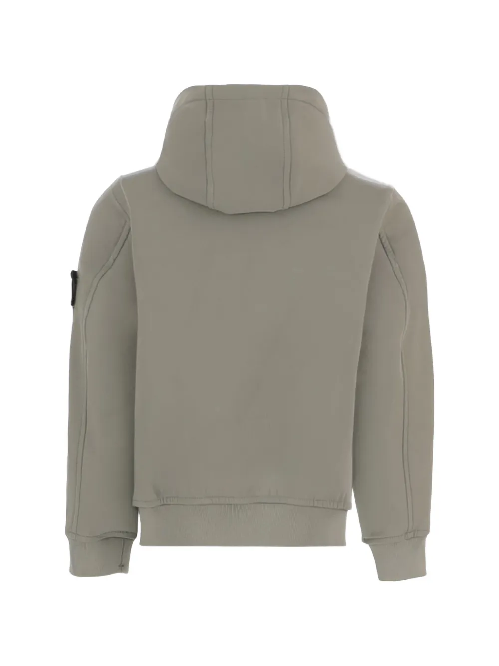 Stone Island Junior logo-patch hooded jacket Beige