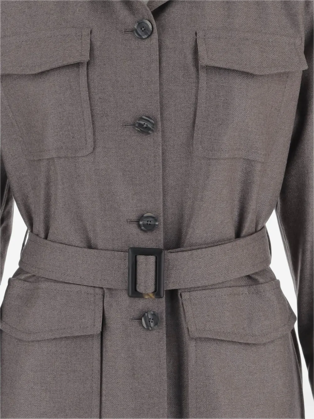 Tagliatore belted flap-pocket jacket Grijs