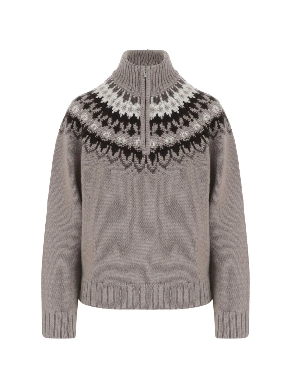 arch4 Saint Gervais jacquard-pattern half-zip sweater - Grey