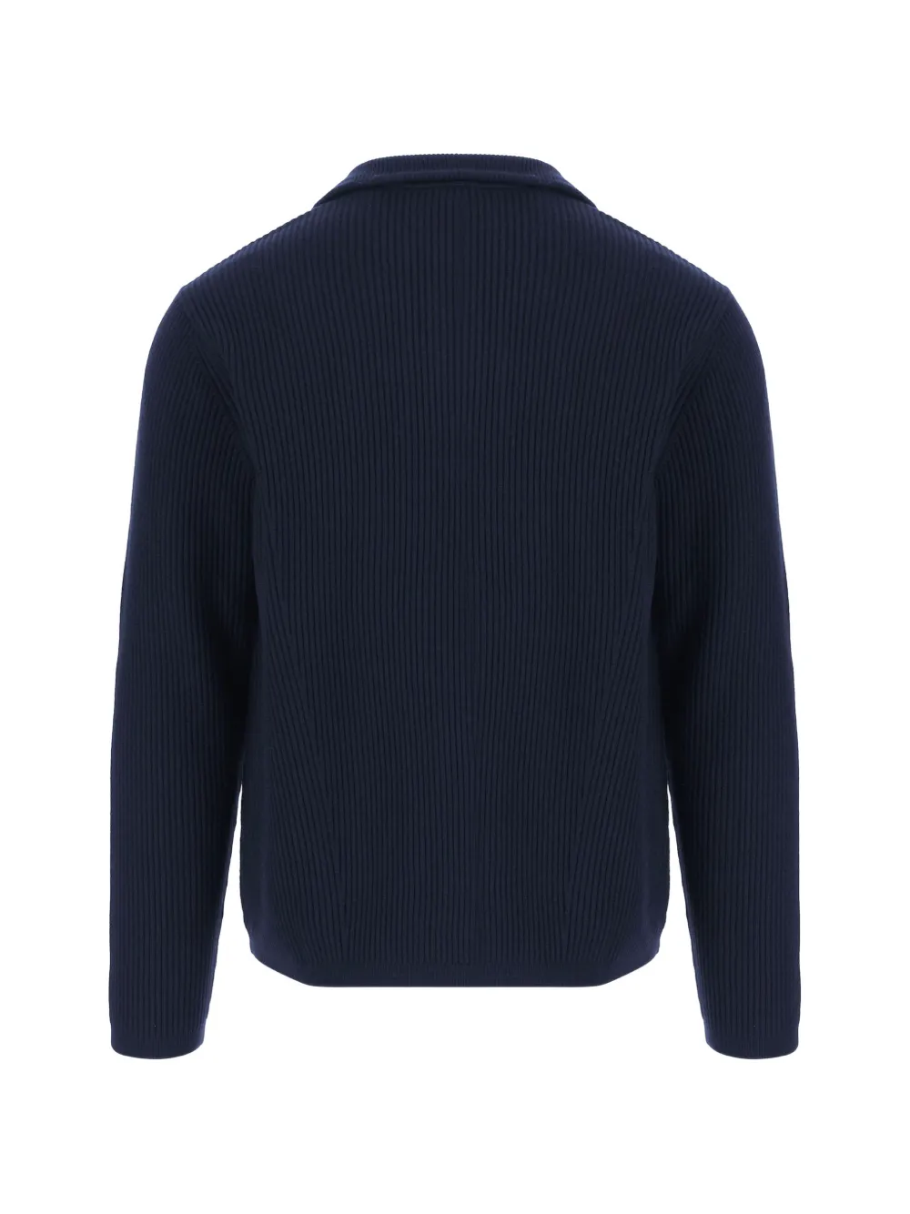 Emporio Armani Ribgebreide trui met halve rits Blauw