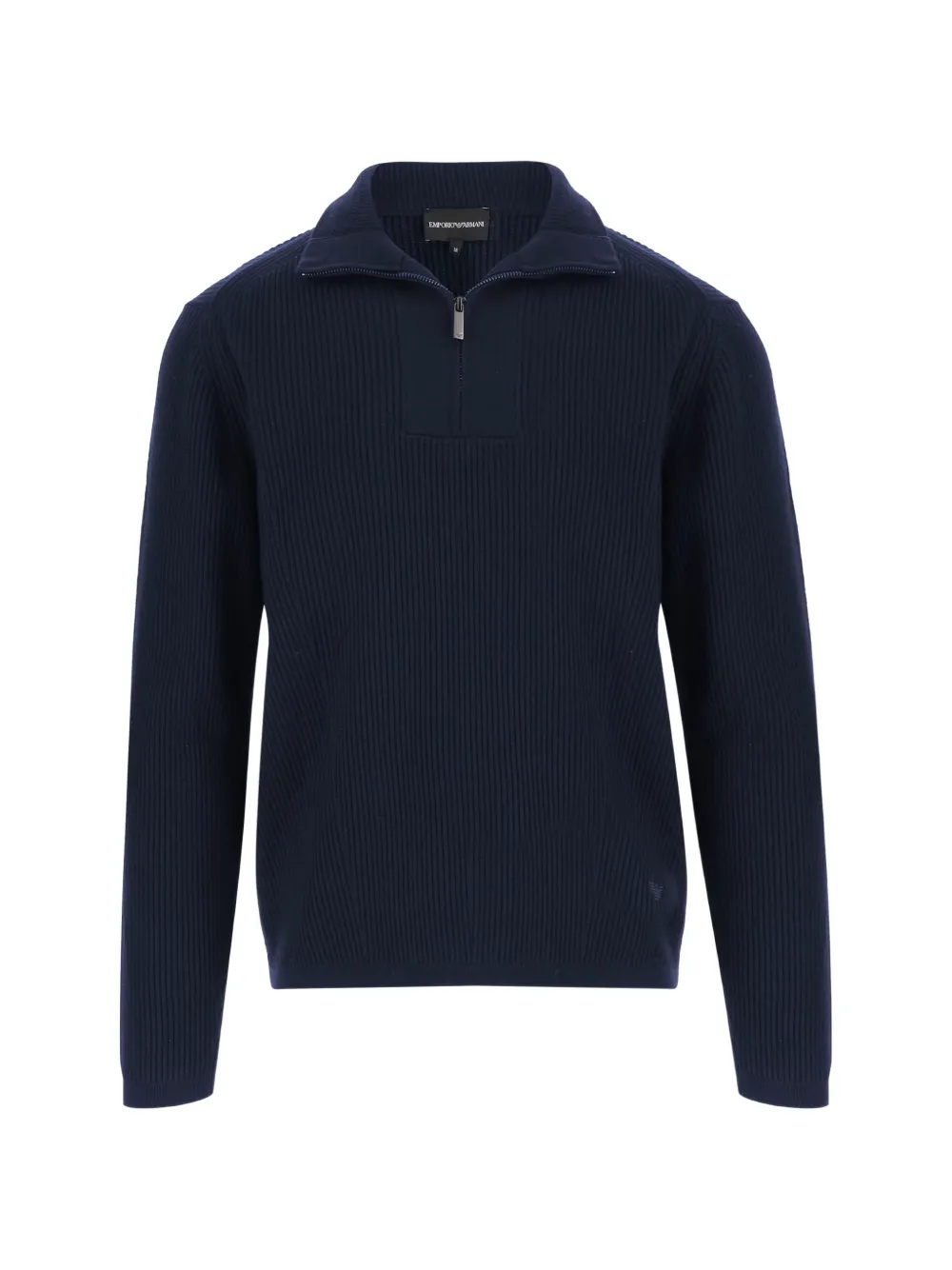 Emporio Armani half-zip ribbed-knit sweater
