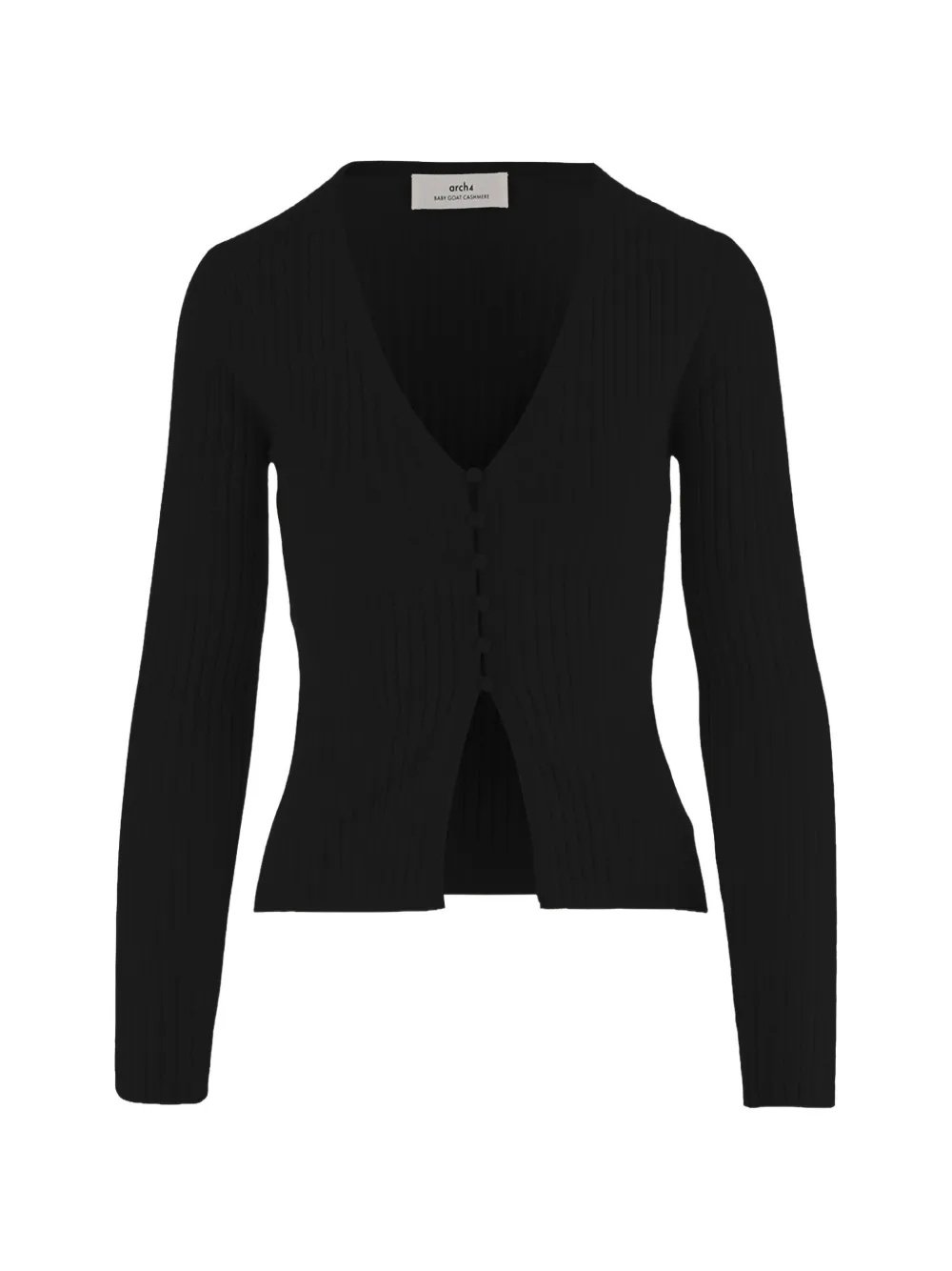 Arch4 Ribbed-knit Cardigan In Black