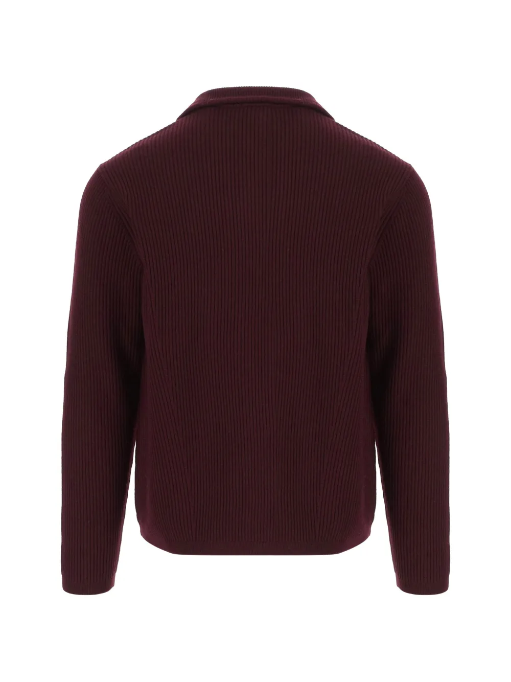 Emporio Armani Ribgebreid poloshirt met halve rits Rood
