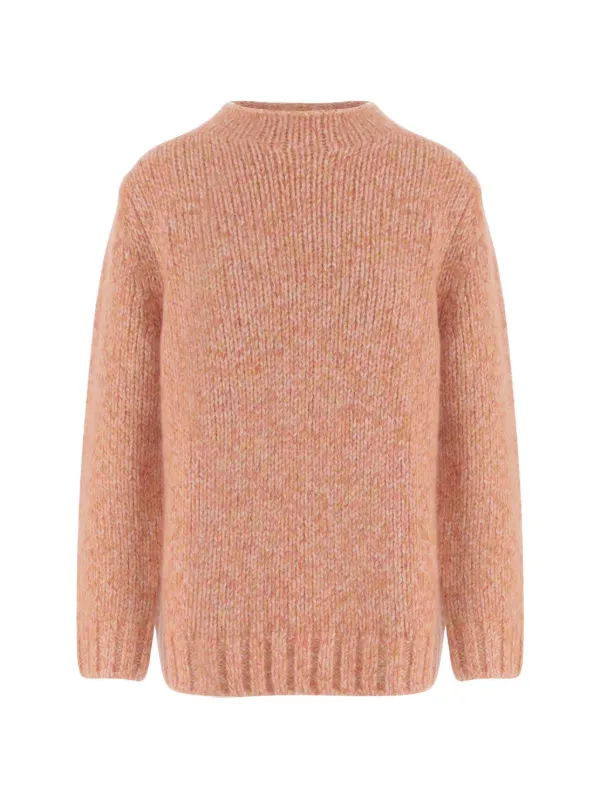 Arch4 Chunky-knit Crew-neck Sweater in Pink