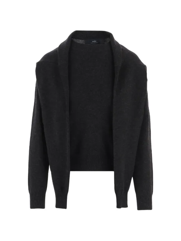 Arch4 Wrap Cashmere Sweater in Grey