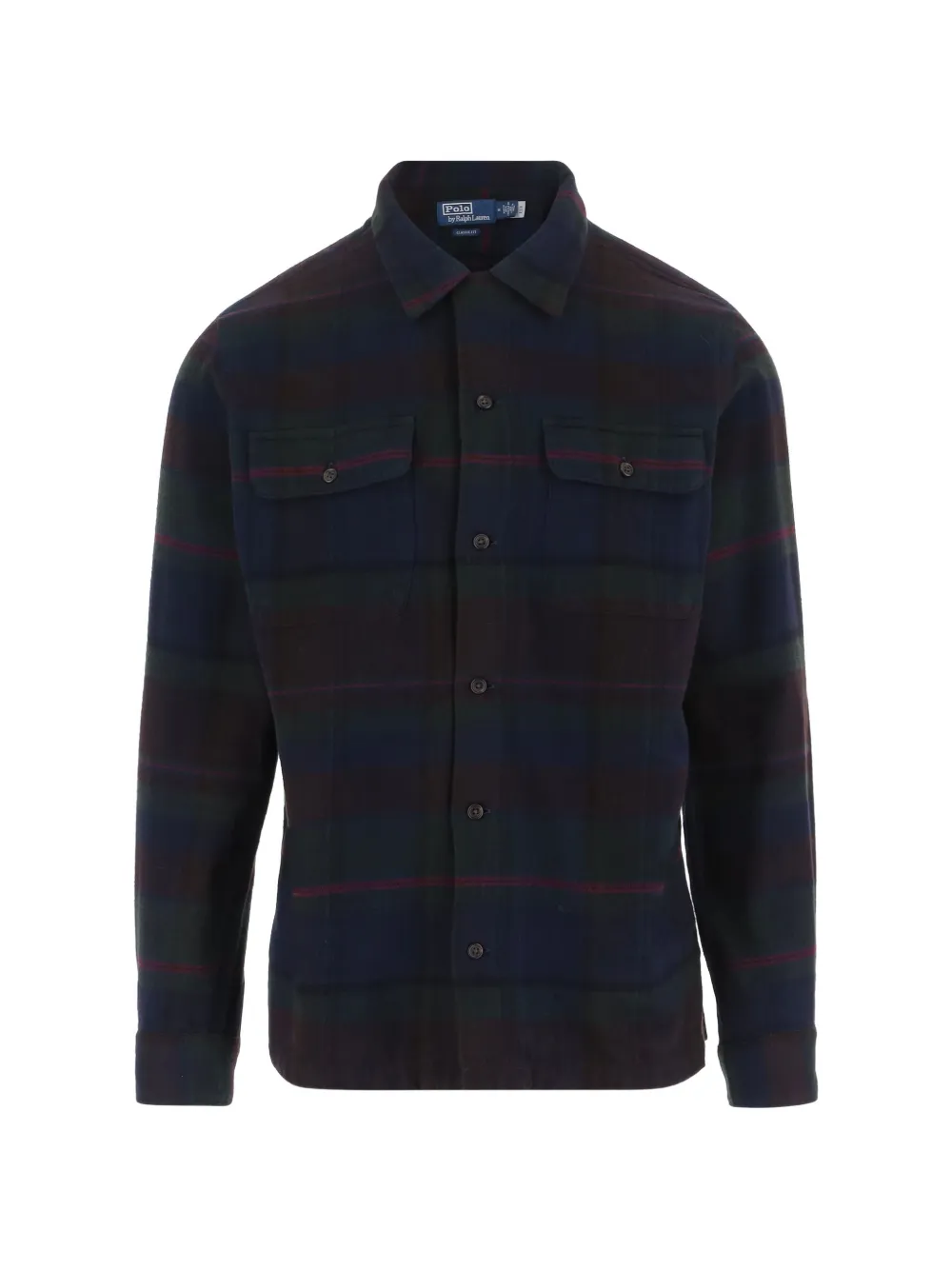 Polo Ralph Lauren classic-fit plaid suede-trim twill shirt