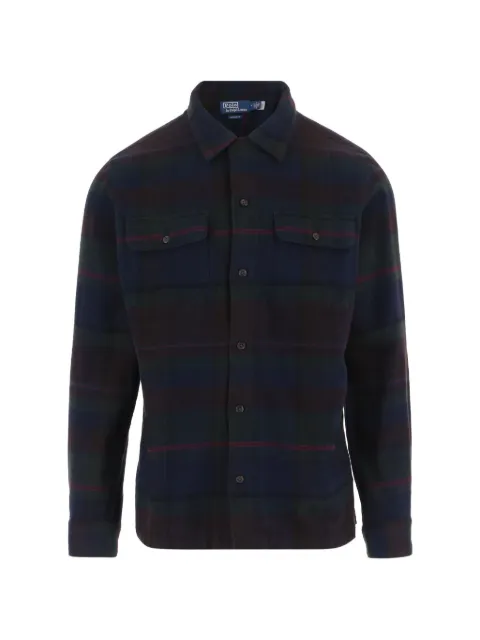 Polo Ralph Lauren classic-fit plaid suede-trim twill shirt