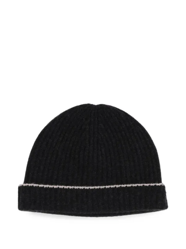 Arch4 Ribbed-knit Beanie Hat in Grey