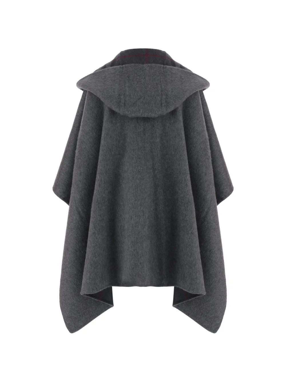 Burberry reversible Check cashmere hooded cape Grijs